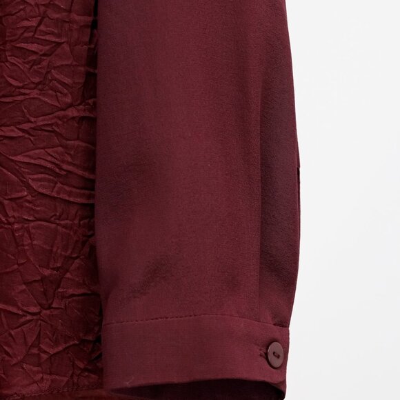 Carven Burgundy Wrinkle-Textured Blouse - Picture 6 of 12